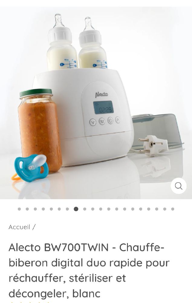 Chauffe-biberon et nouriture numérique duo 4 en 1 