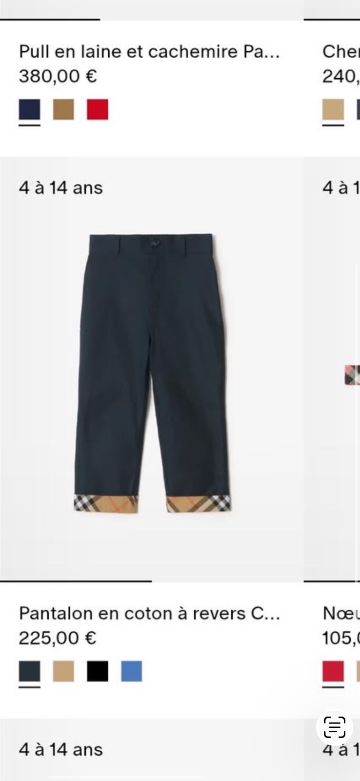 Pantalon bebe burberry authentique 