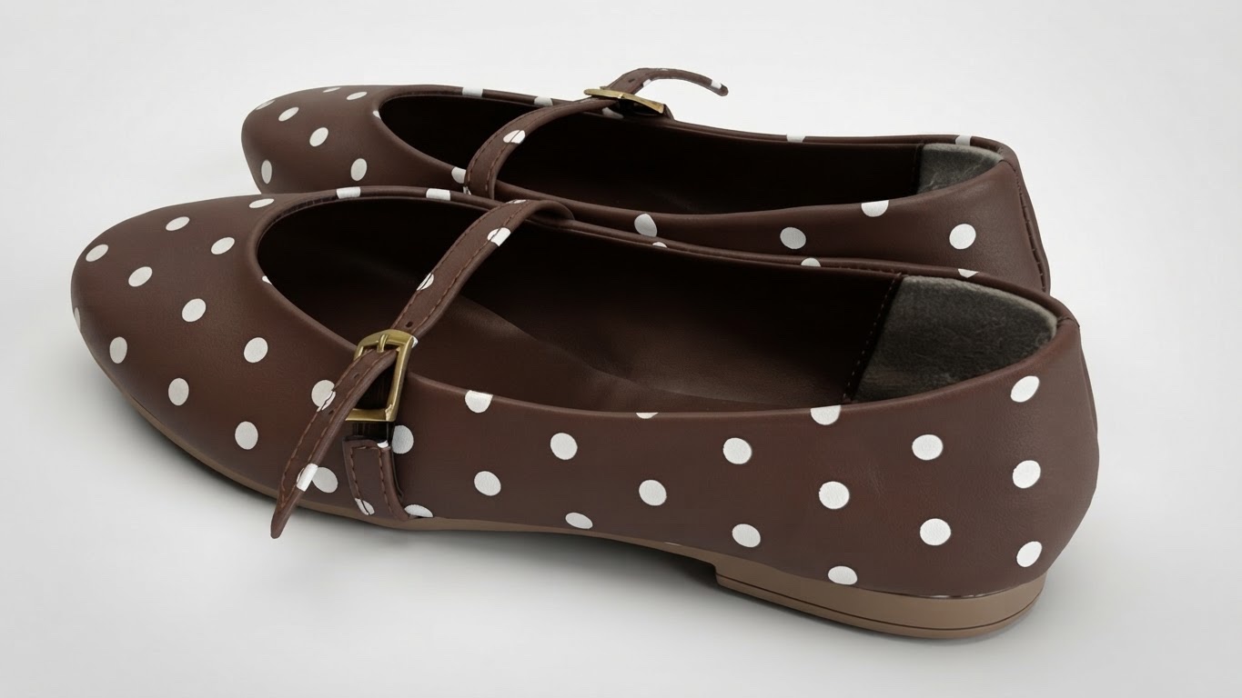 Ballerines Polka dots marron