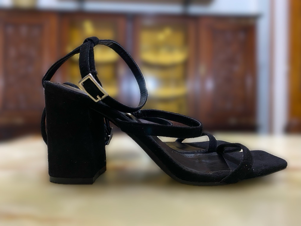 SANDALES MI TALON EN SUEDE