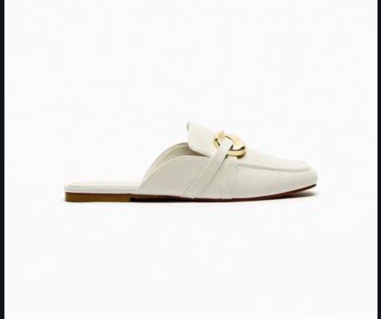 Zara Mule Loafers with Embellished Metallic Det