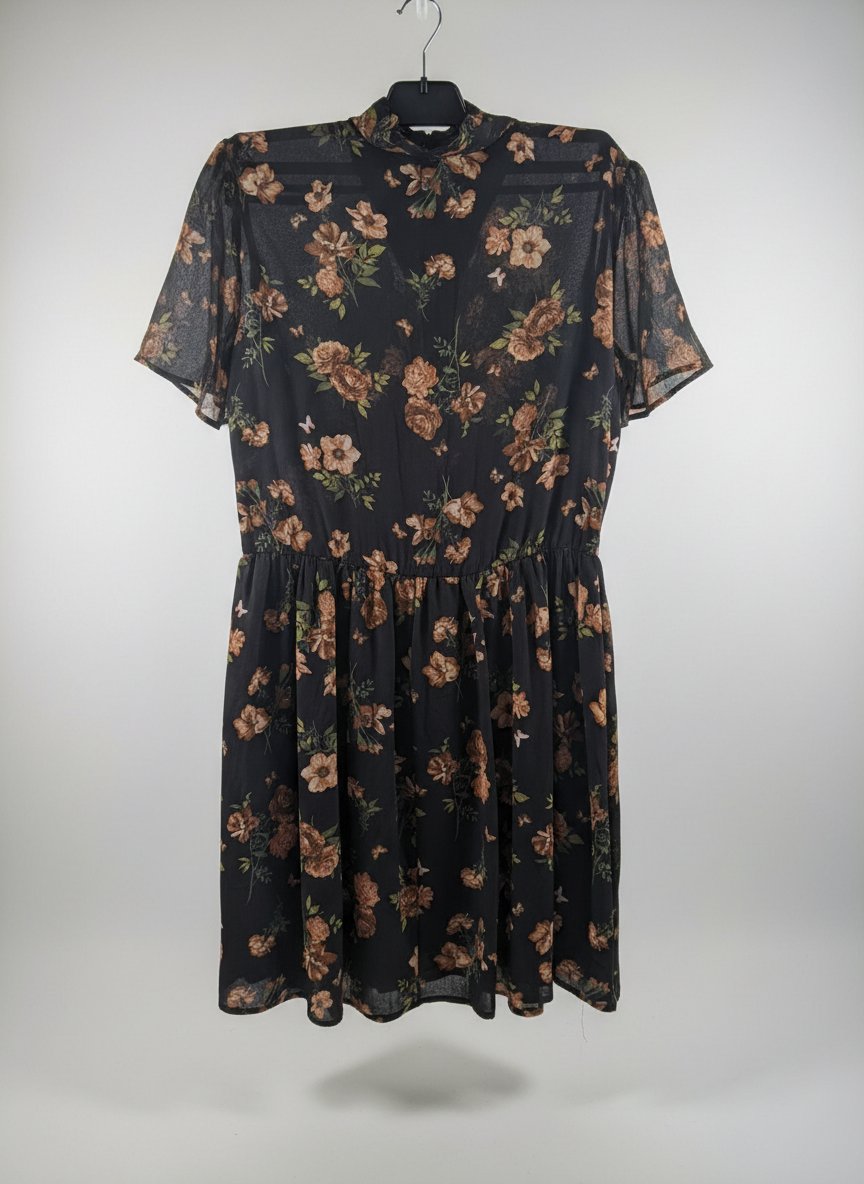 Robe noire à fleurs dos ouvert – Beautiful | Jamais portée