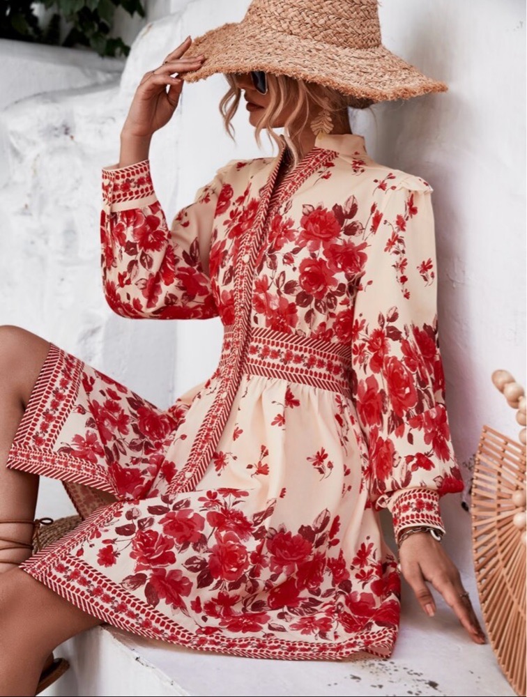 Robe chemise à imprimé floral