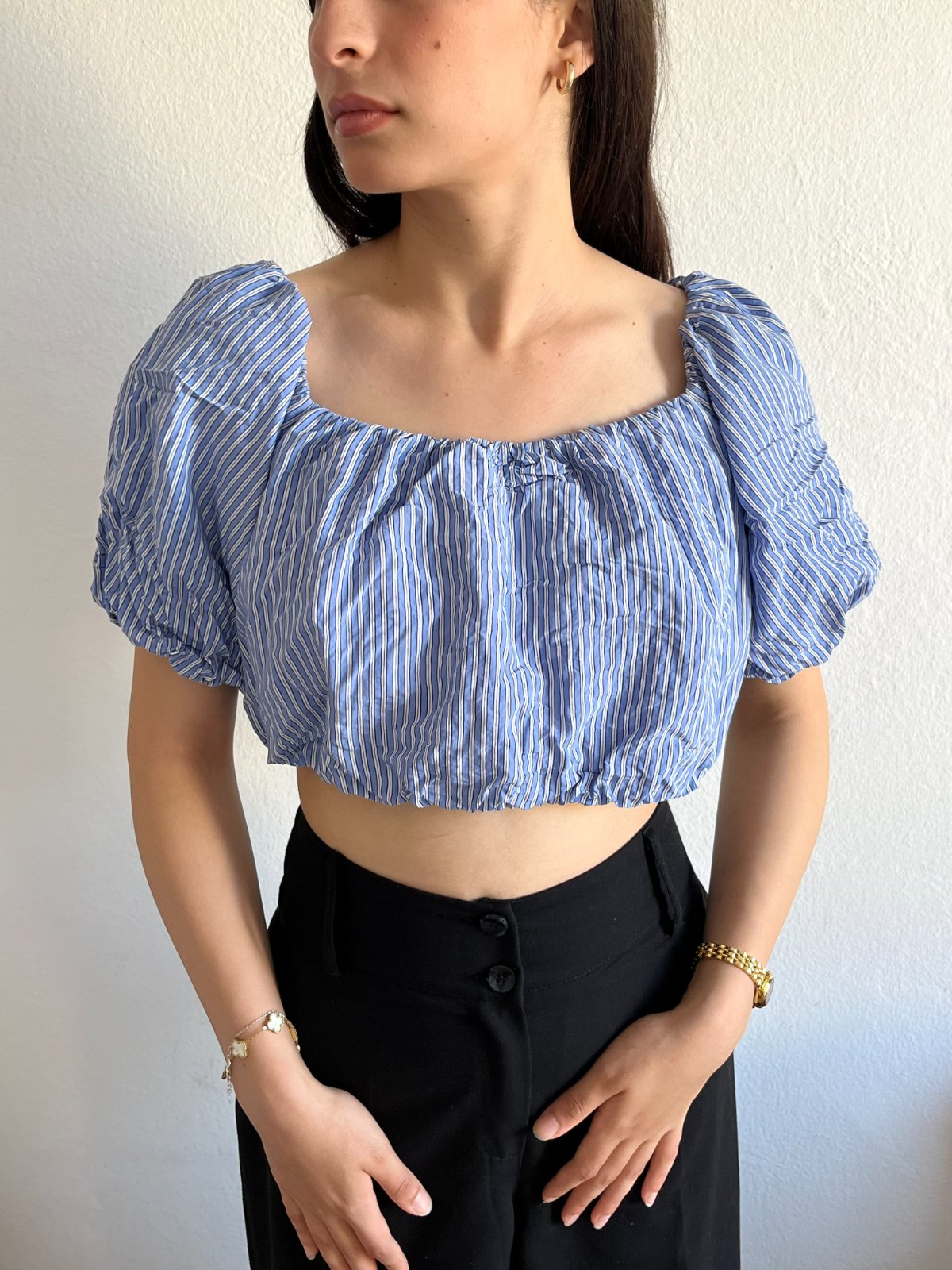 Top bleu Bershka Taille L 