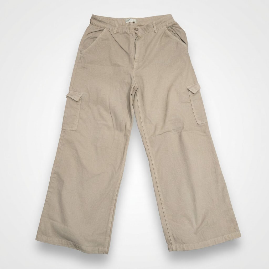 Pantalon Cargo Wide Leg Beige (Tendance & Confortable)