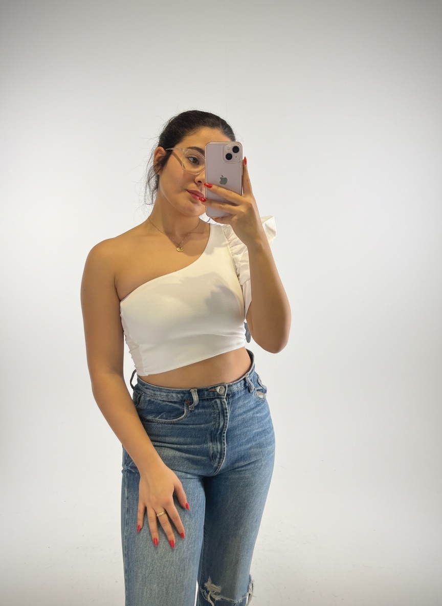 Pull blanc asymetrique zara
