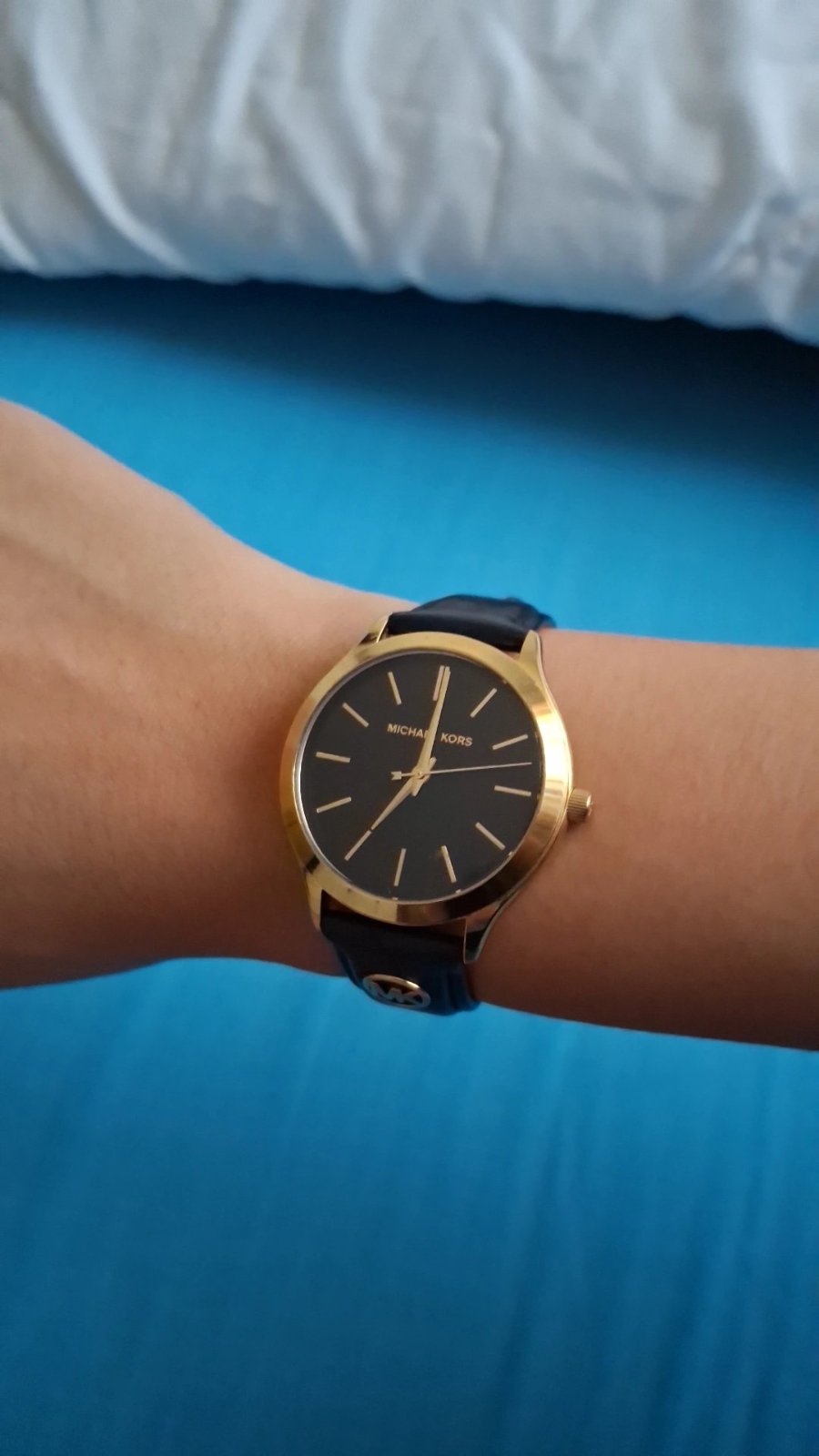 Montre Michael kors en cuir noir