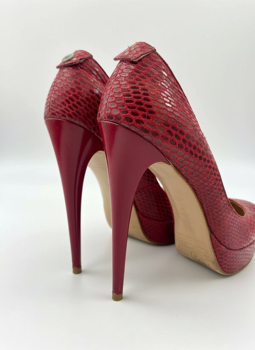 Escarpins en cuir rouge 