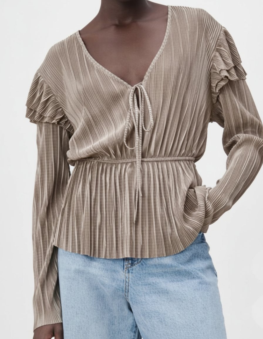 Blusa plisada zara
