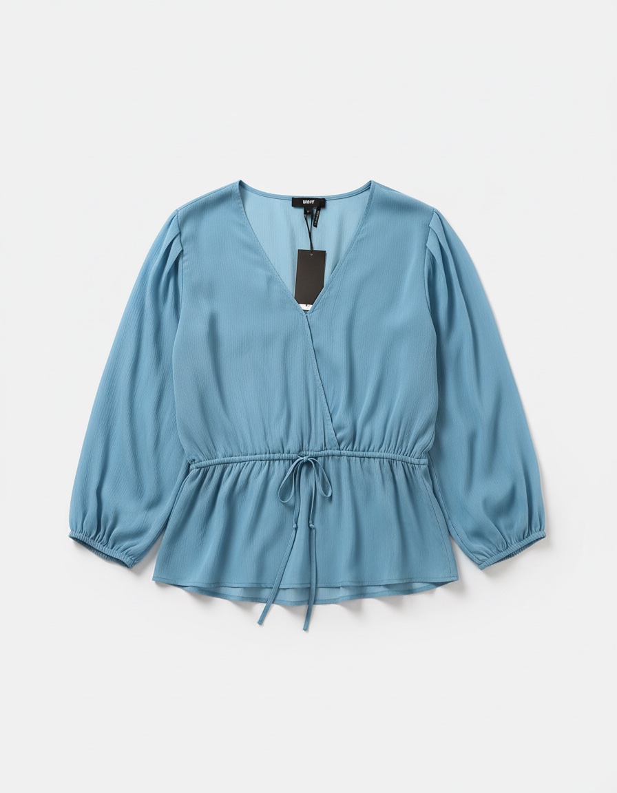 Chemise bleu transparante
