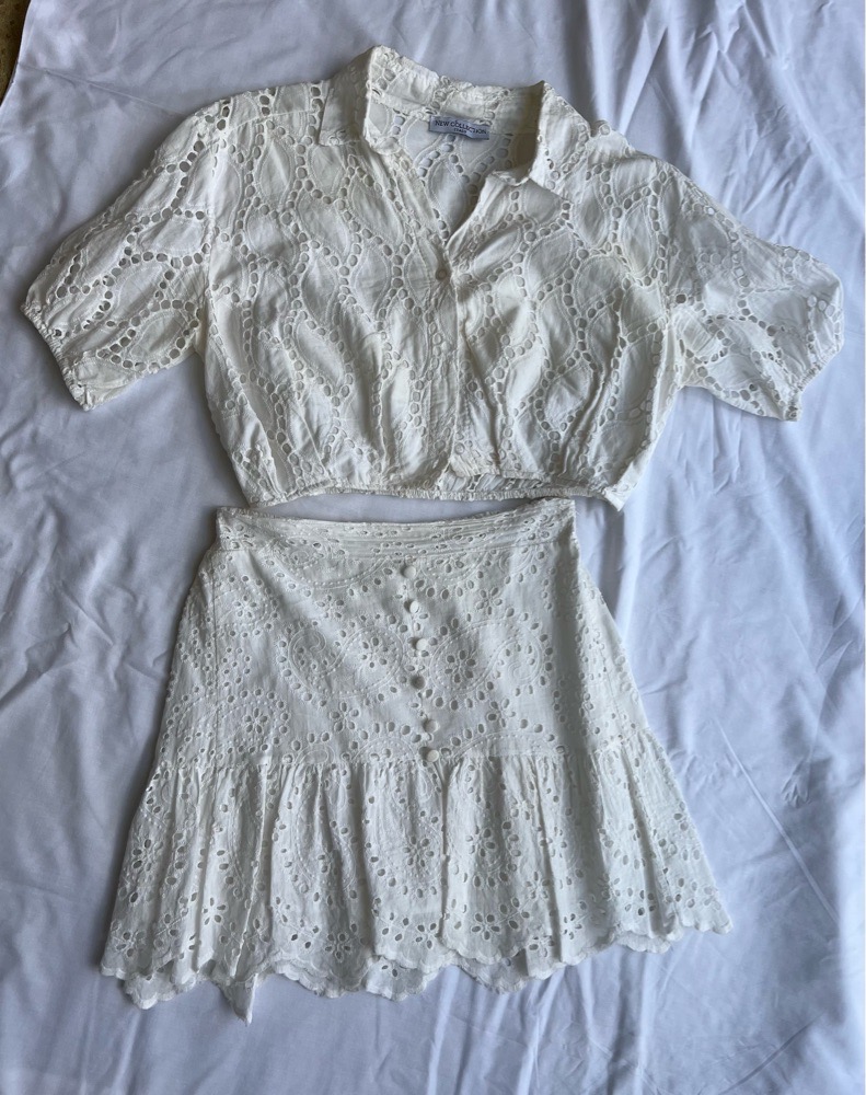 Set blanhe casse brodreie anglaise 