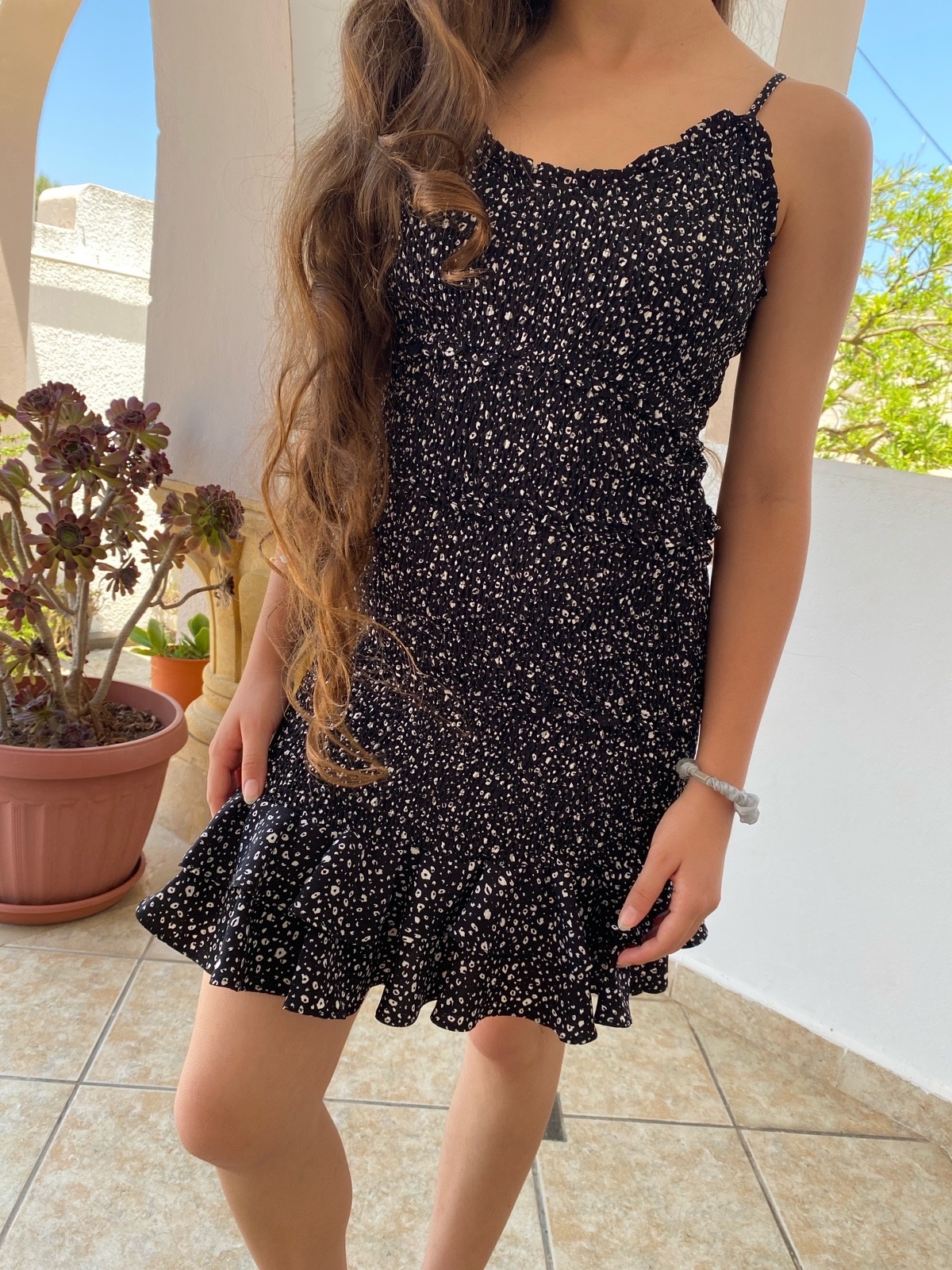 Robe courte mouchetée