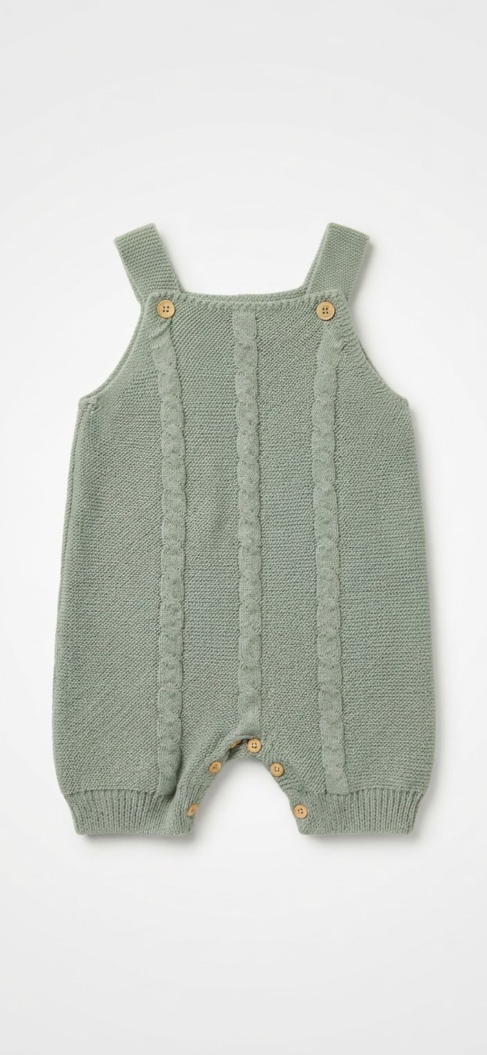 Salopette courte en tricot sans manches.