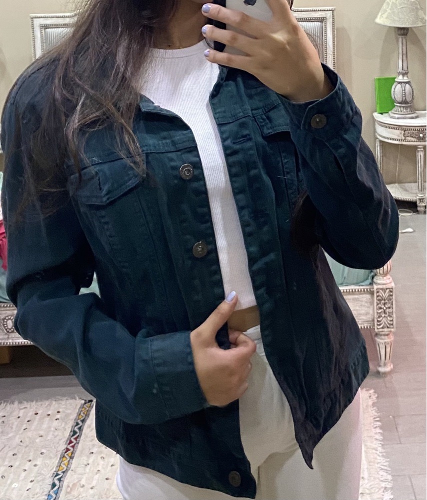 gilet jean vert emraude