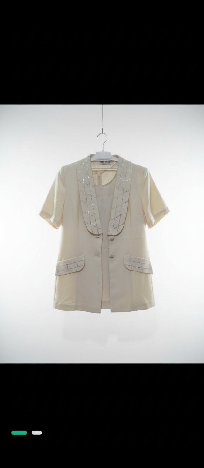 Ensemble classe jupe l rokba m3ah 5al3a w veste taille 44
