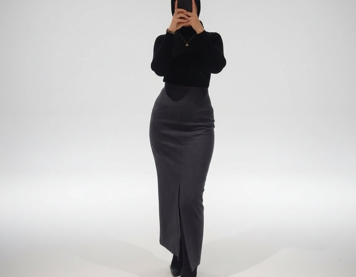 Jupe cachemire gris taille xs/s