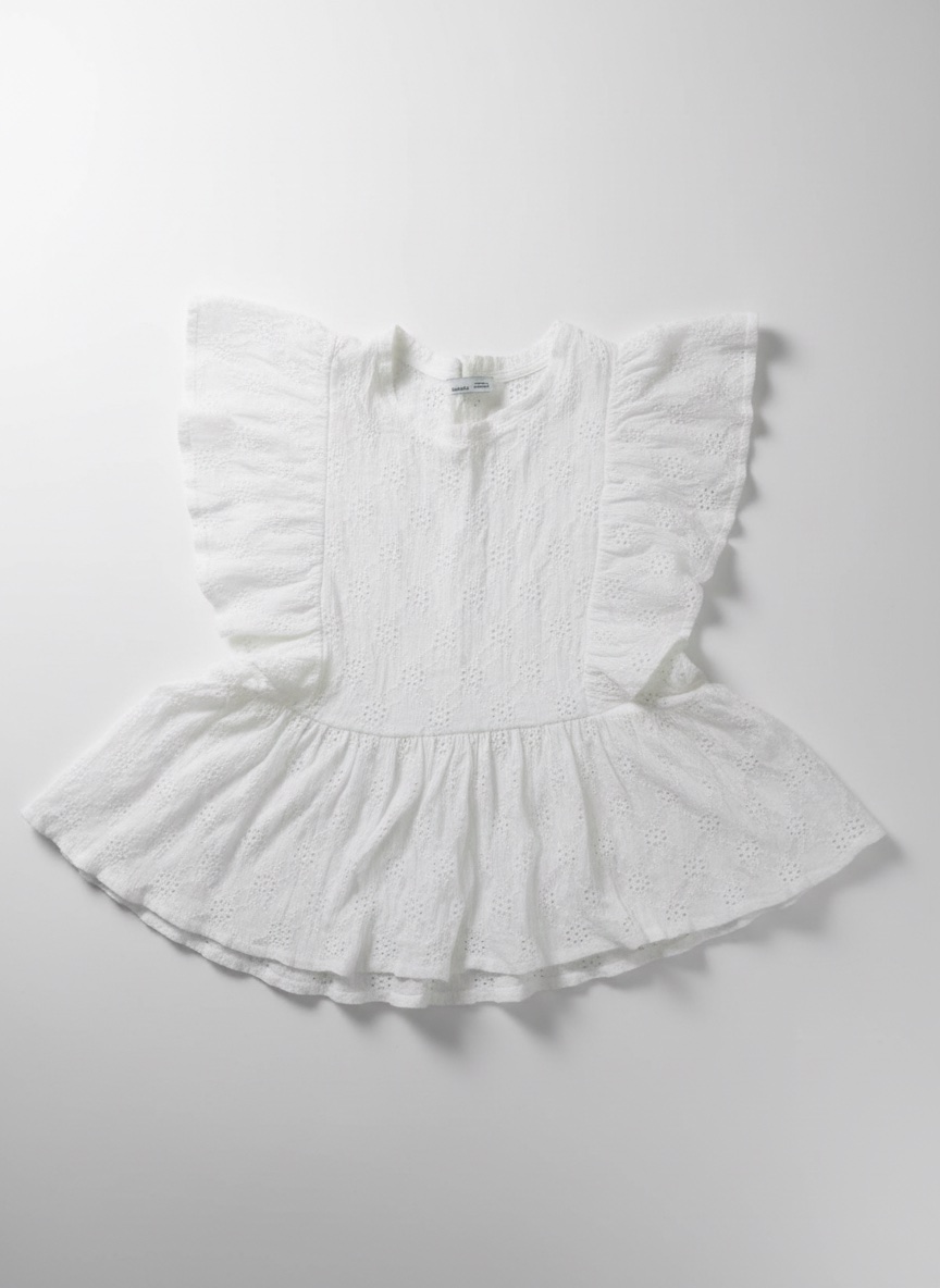 Haut en broderie anglaise blanc