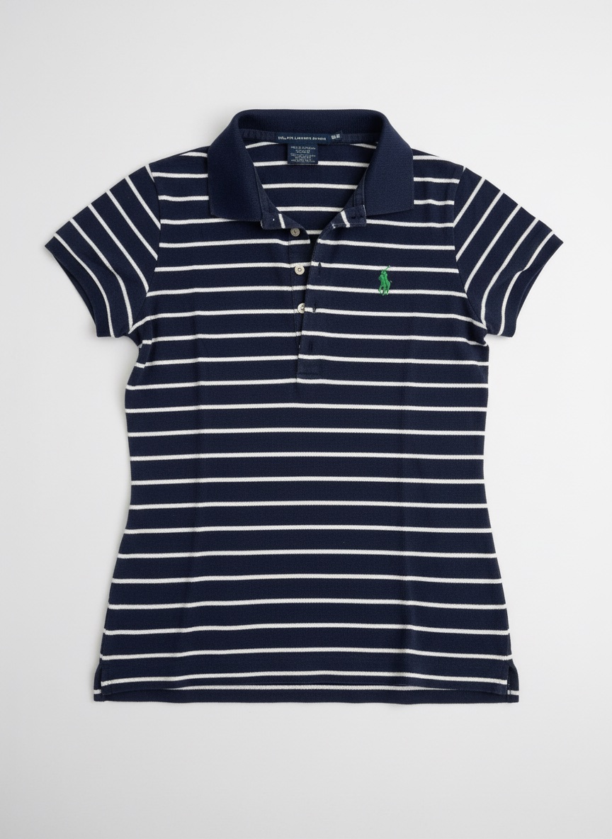 Polo Ralph Lauren rayé marine et blanc – Taille M