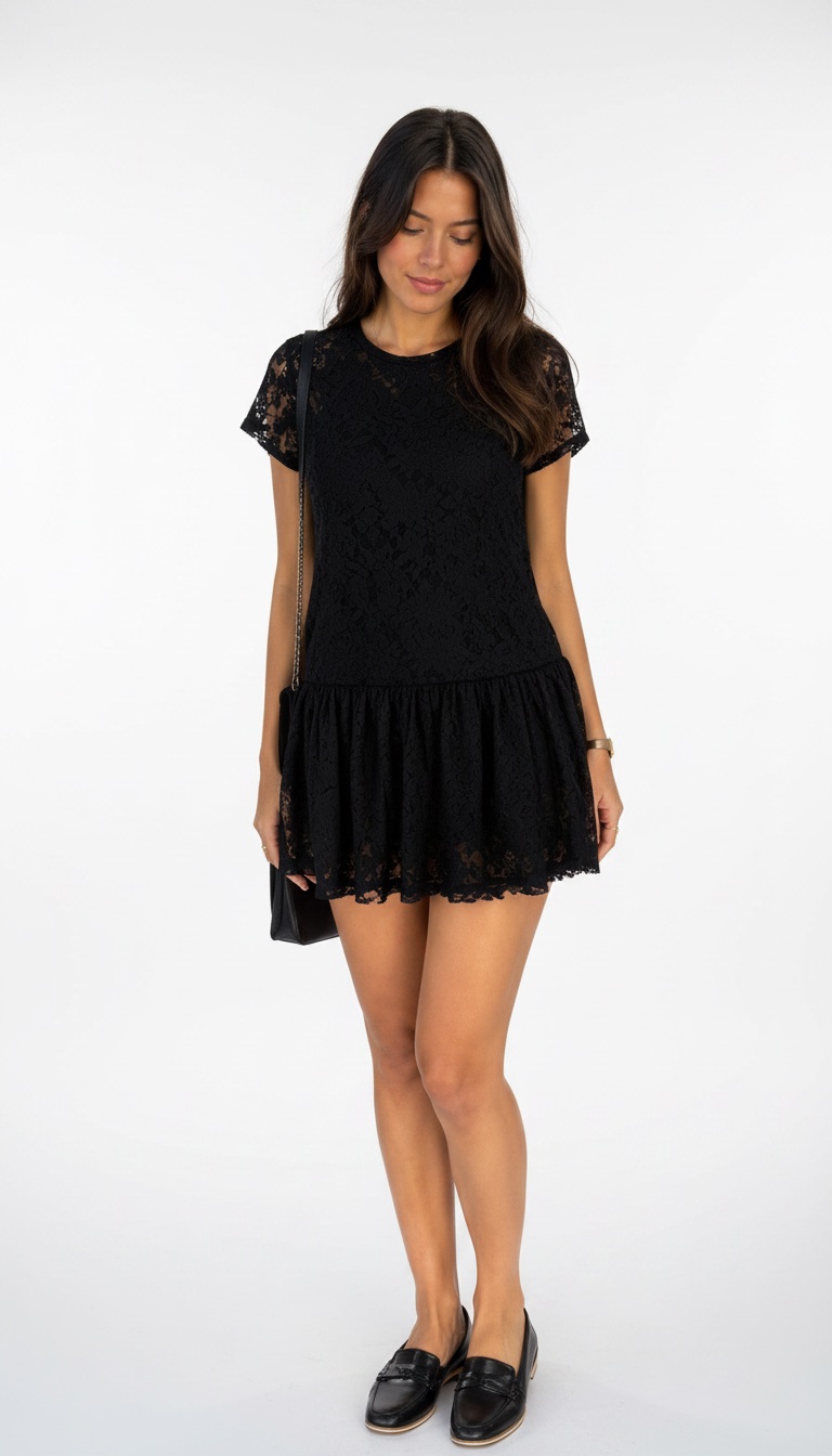 Robe noire en dentelle