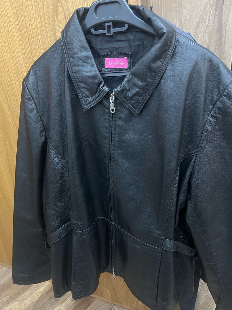 Veste cuir véritable femme, style vintage Taille 42/44