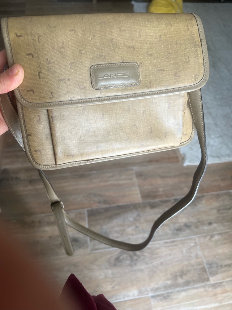 Sac à main Lancel bandouliere toile beige