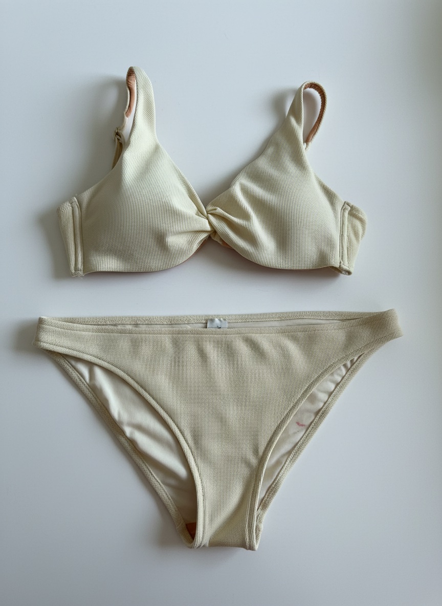 Ensemble Bikini Oysho – Blanc cassé texturé