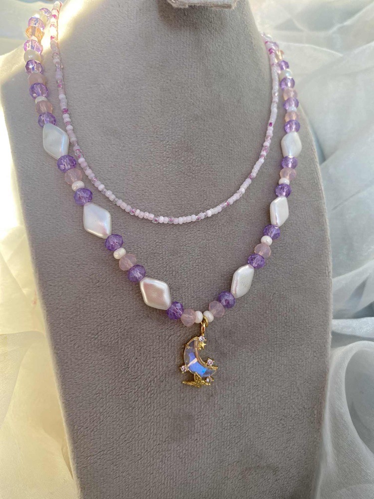 2 collier ensemble crystal purple 