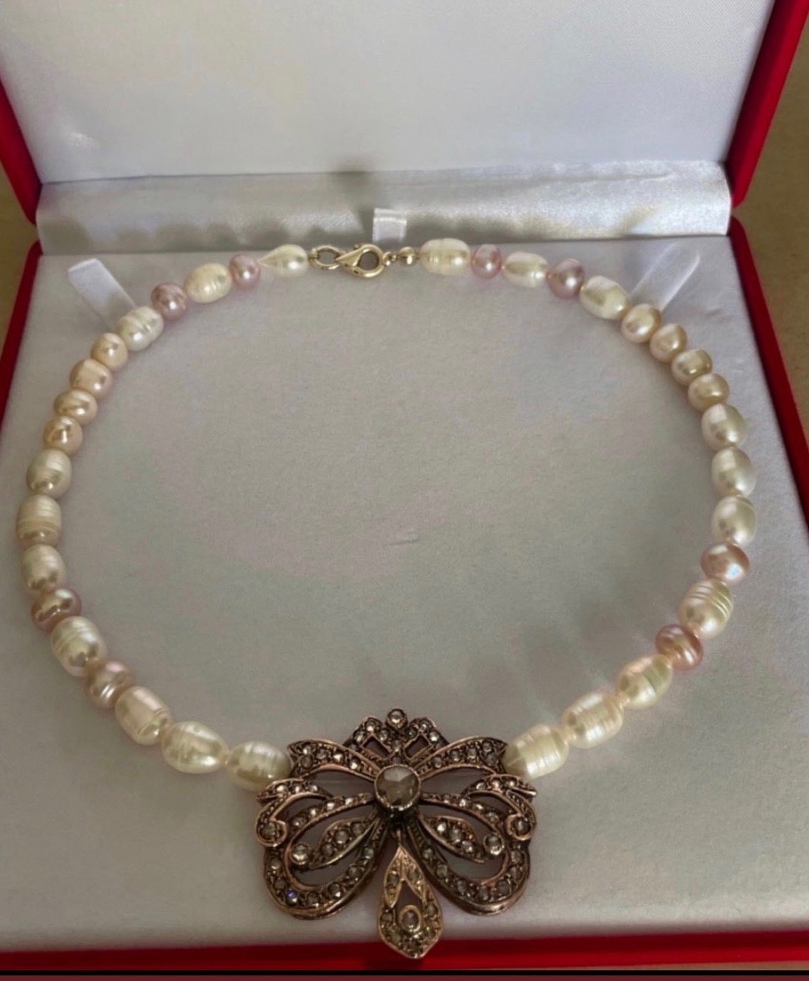Parure en Vrai perle de culture avec pendentif chichkhan ✨