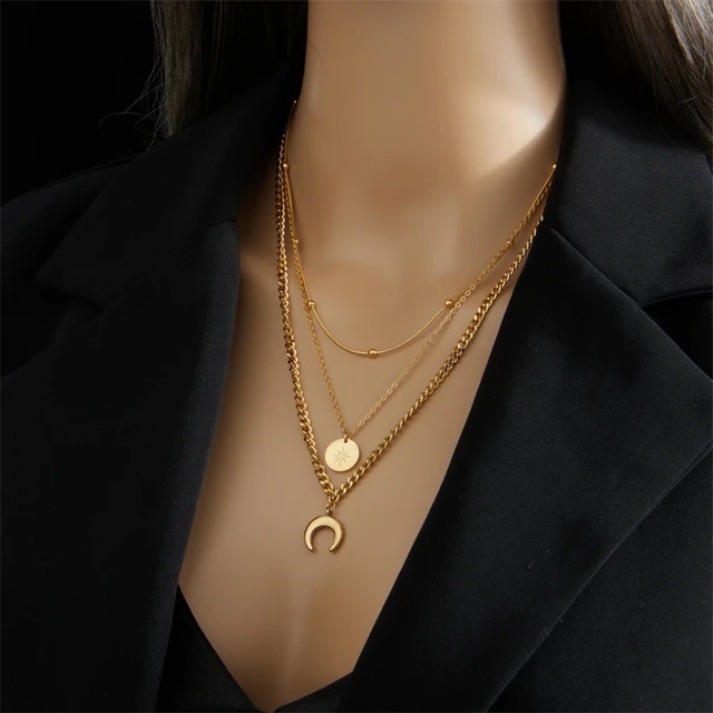 Collier 3 etage inoxydable ✨