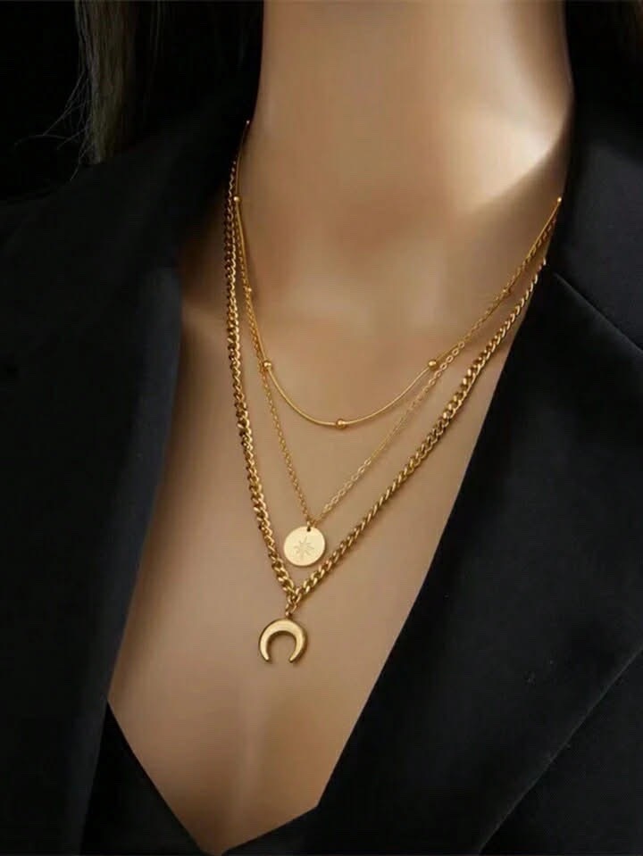 Collier 3 étage inoxydable ✨