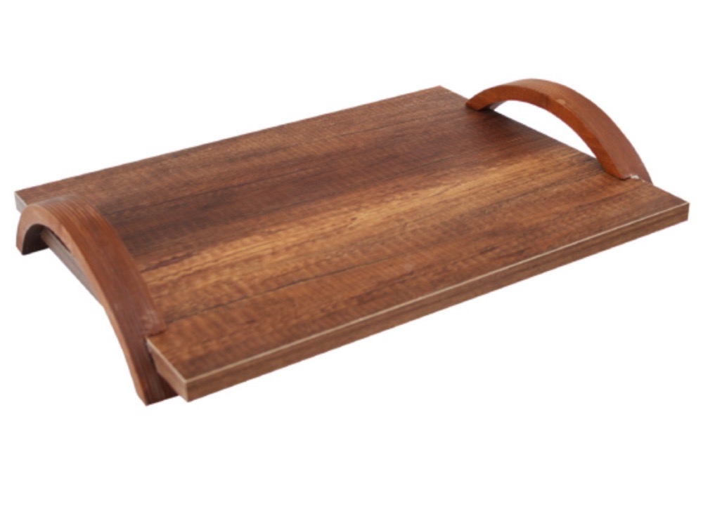 PLATEAU PETIT DEJ A/MAN FONCE En Bois Alimentaire 45.5cm / 34.5cm