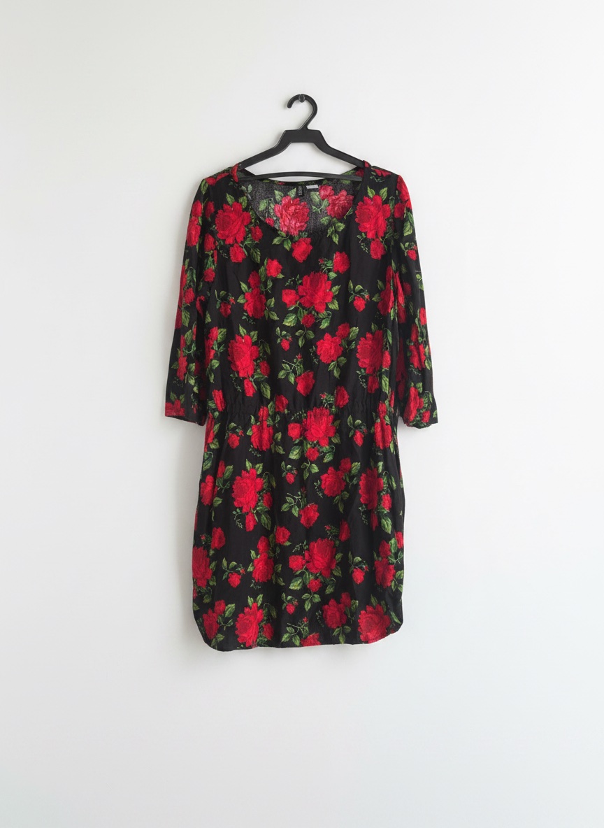 Robe fleurs rouge h&m