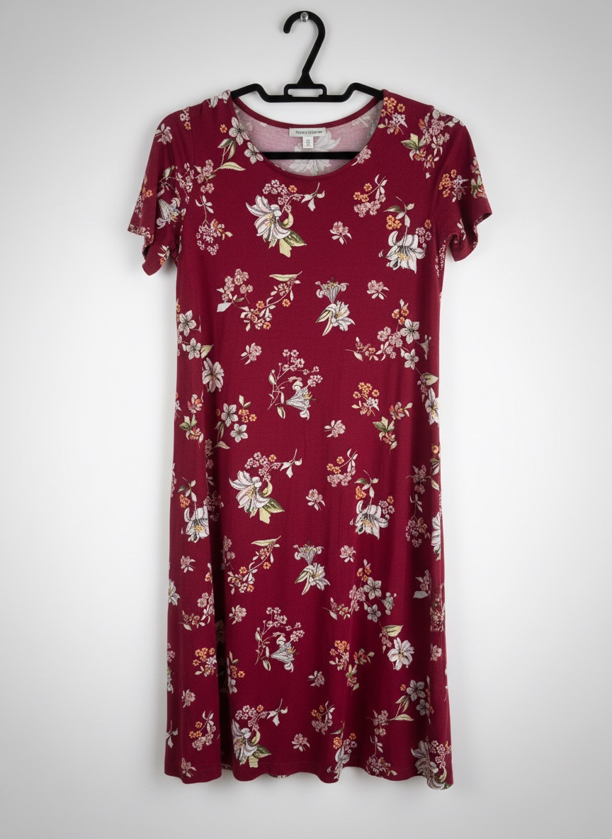 Robe rose foncé open back avec des fleurs
