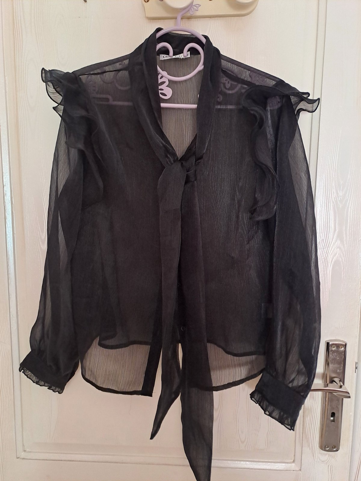 Chemise noire mousseline