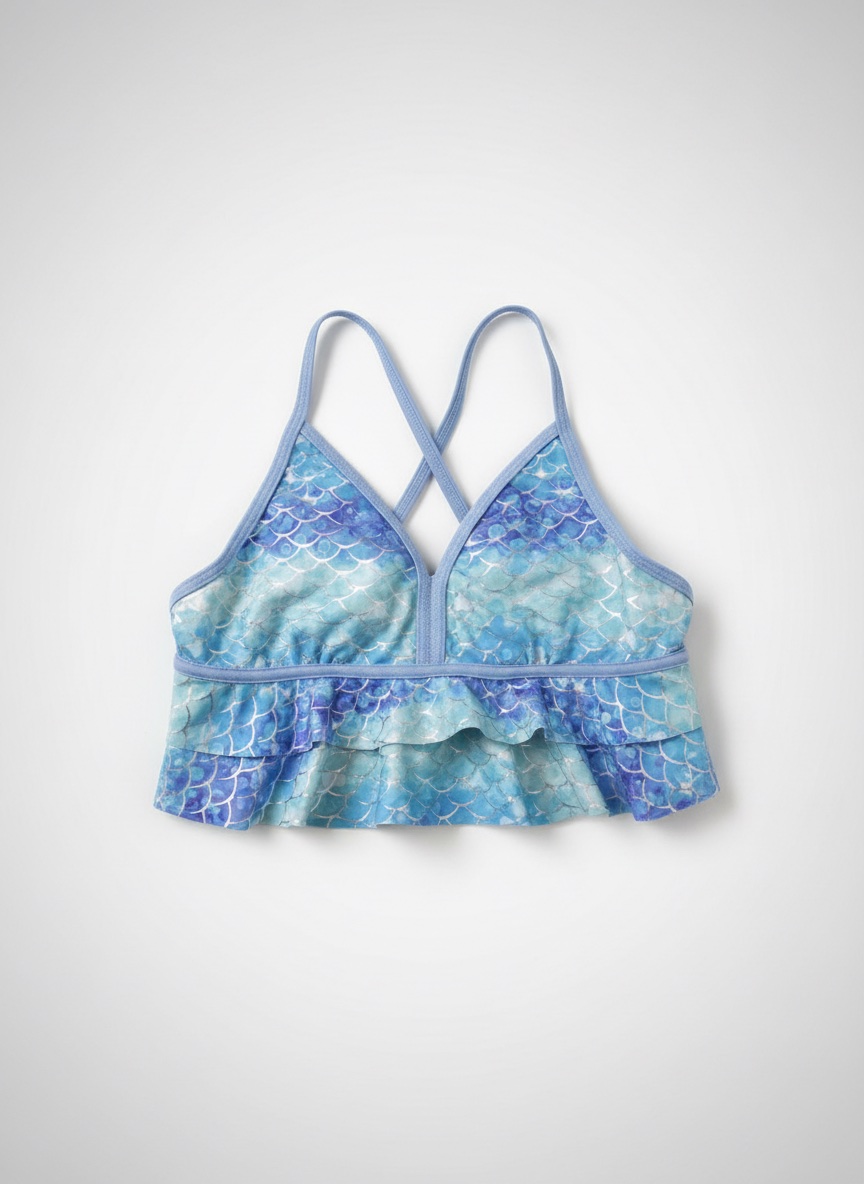 Haut de bikini pour enfant, style sirène 