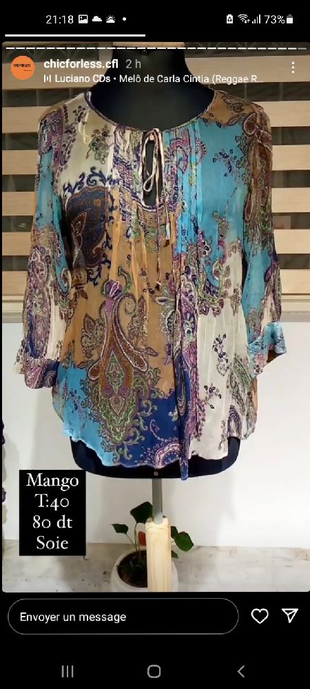 Chemise en mousseline de soie 