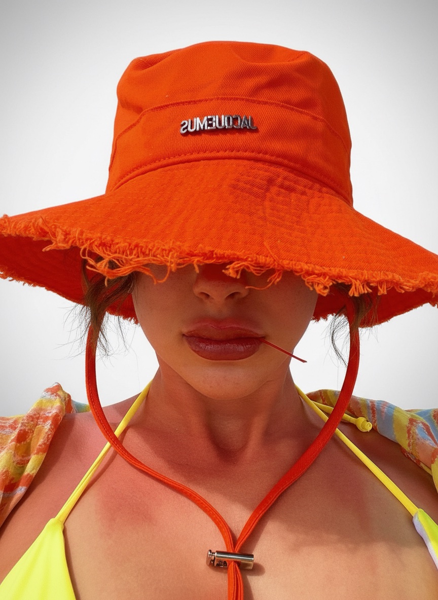 Chapeau orange jacquemus