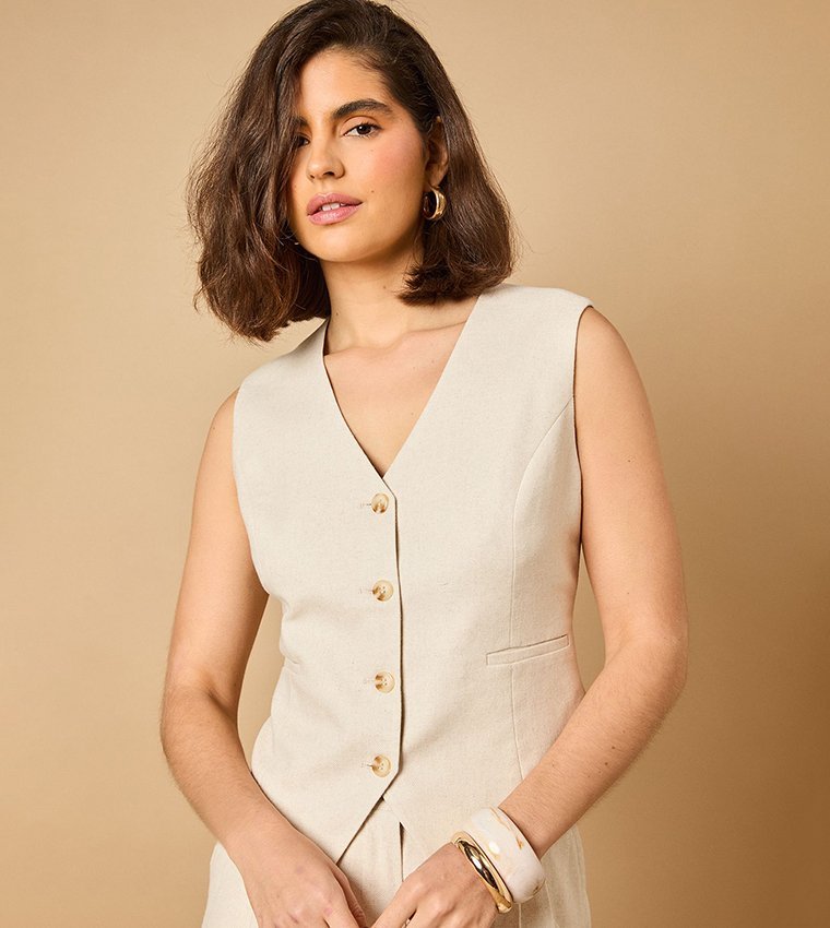 Gilet de costume beige
