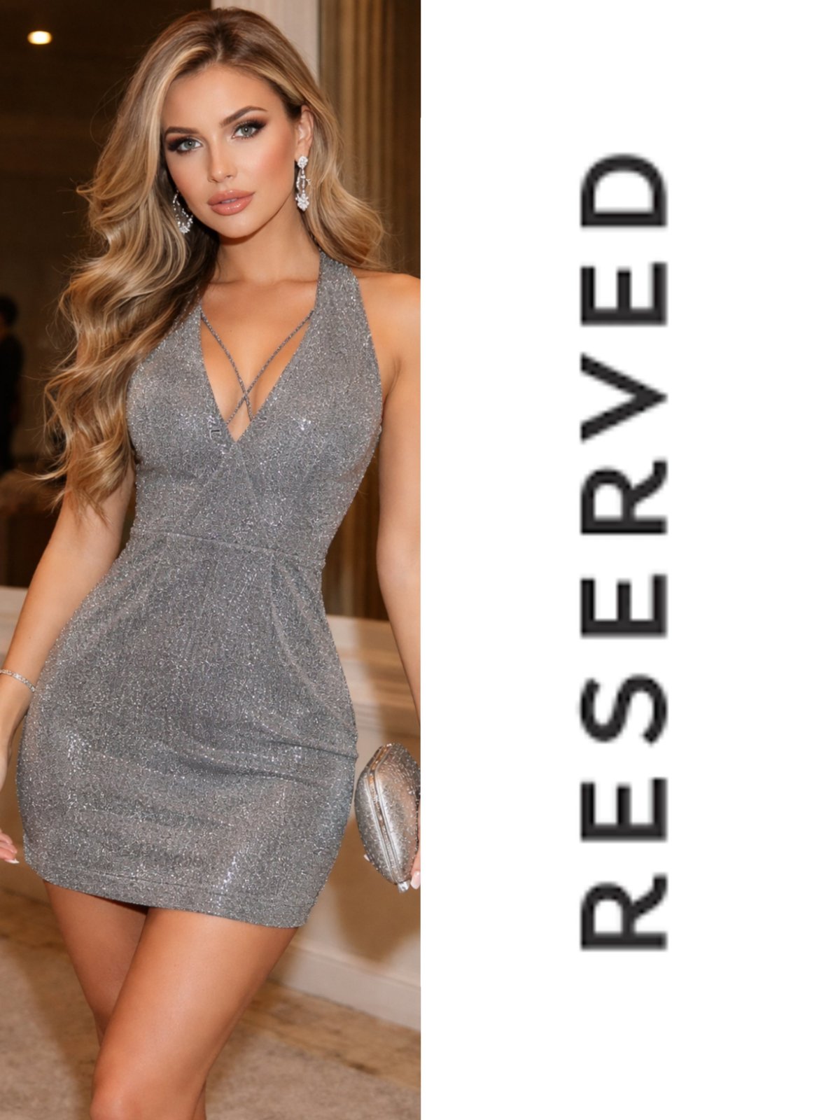 Robe argentée scintillante 