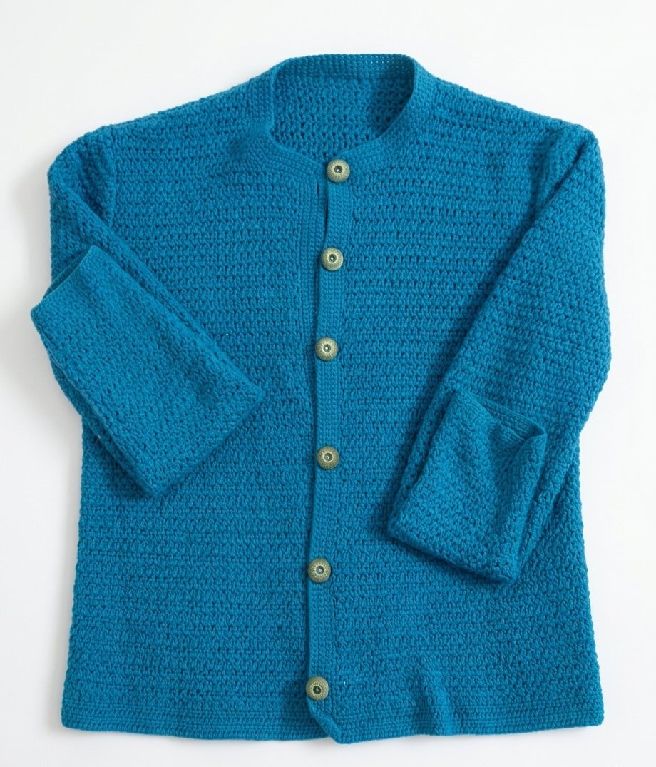 Gilet laine bleu turquoise