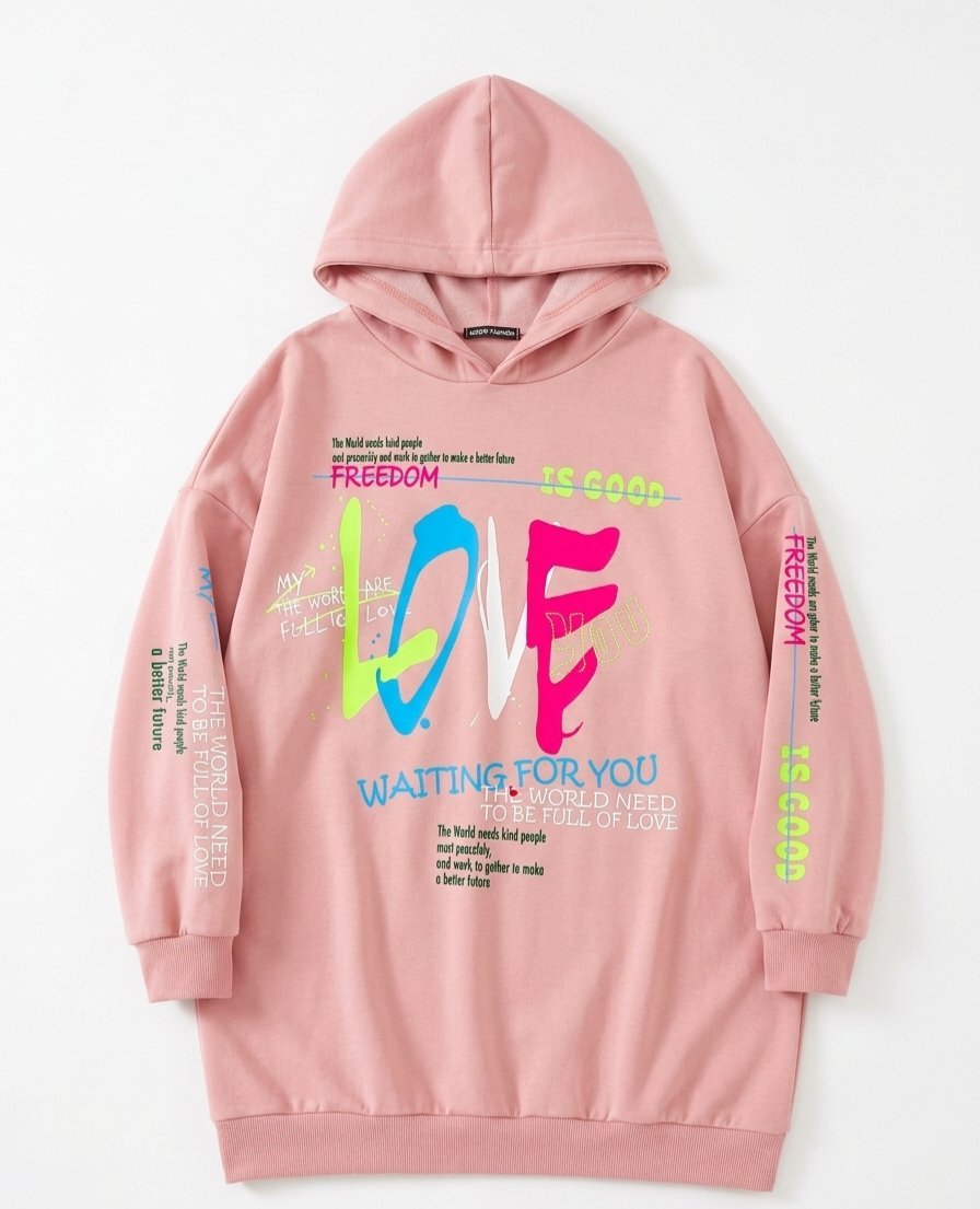 Capuche rose imprimée