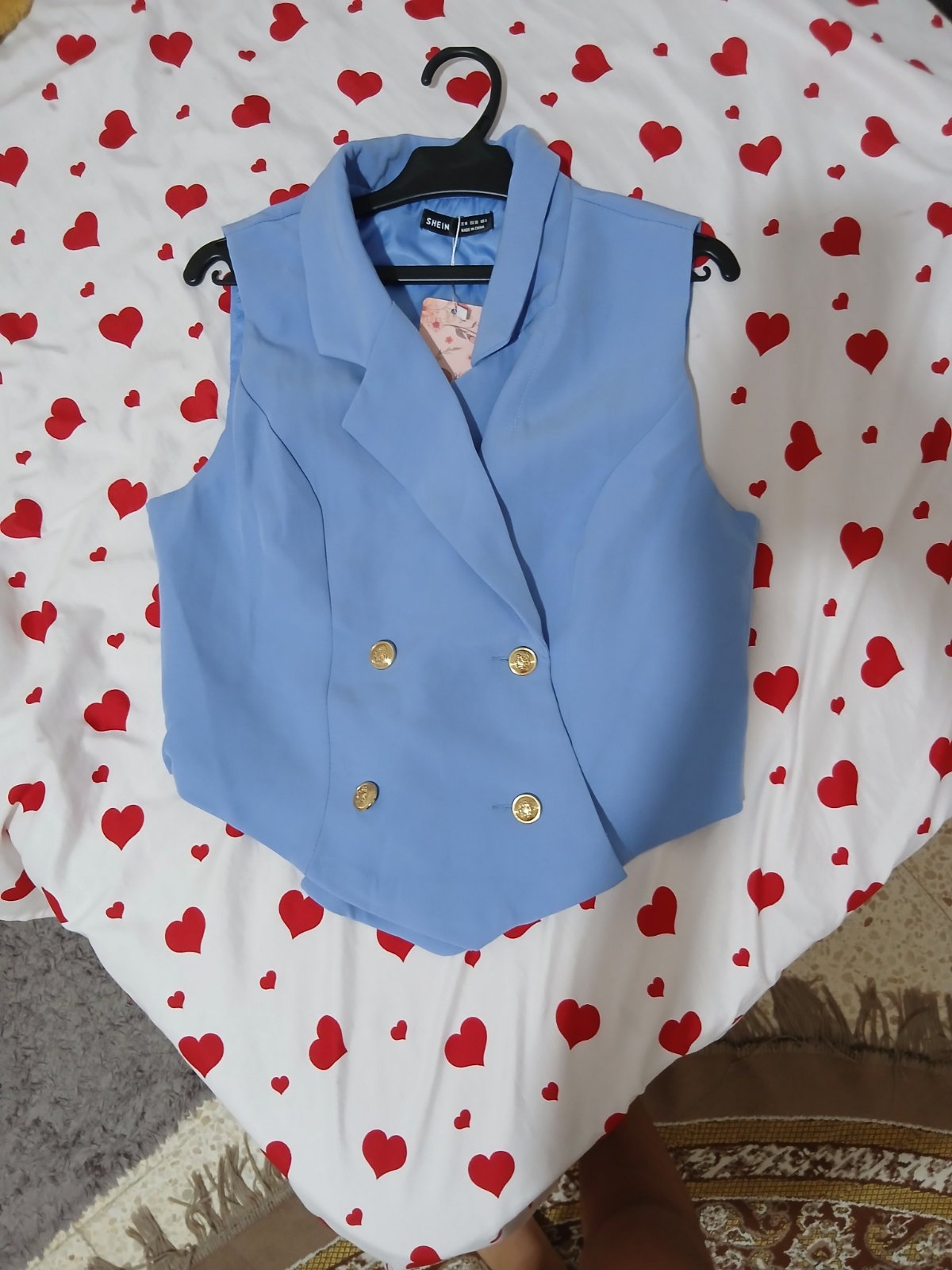Gilet sans manches bleu pastel Shein