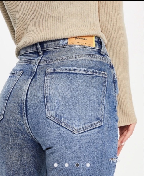 Jean slim coupe mom