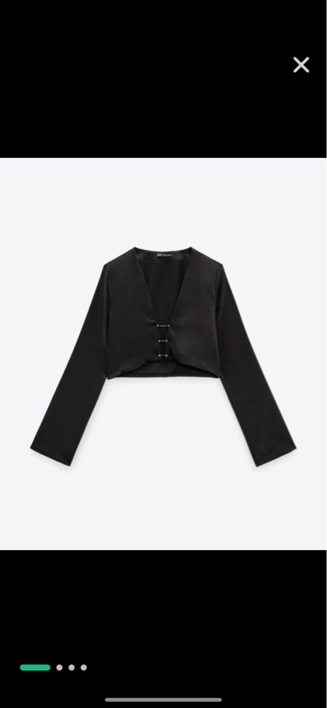 ZARA SATIN TOP WITH PIERCING DETAIL