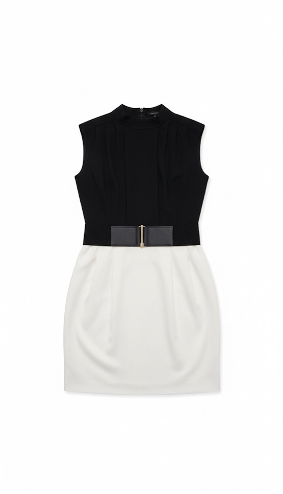 Robe Mango Noir & Blanc avec Ceinture – Taille M