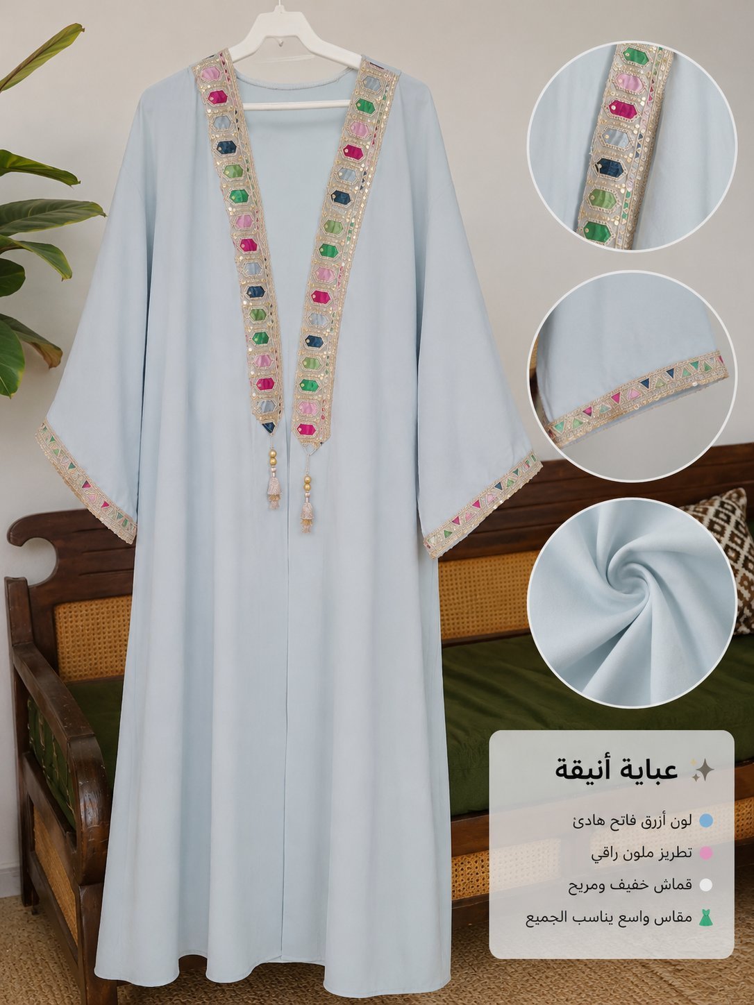 Abaya en bleu siel 🤍🩵
