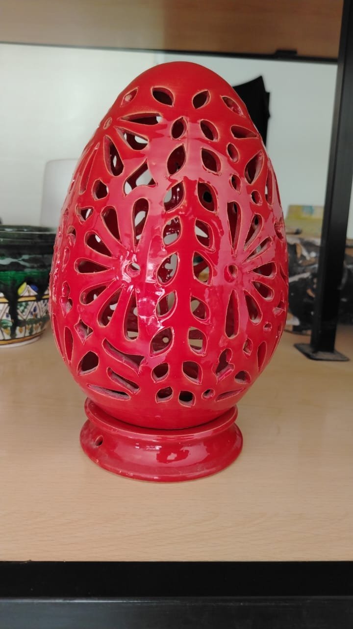 Bougeoirs céramique rouge 