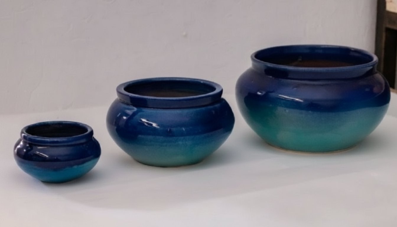 Série de 3 pots pour décoration intérieure et extérieure 