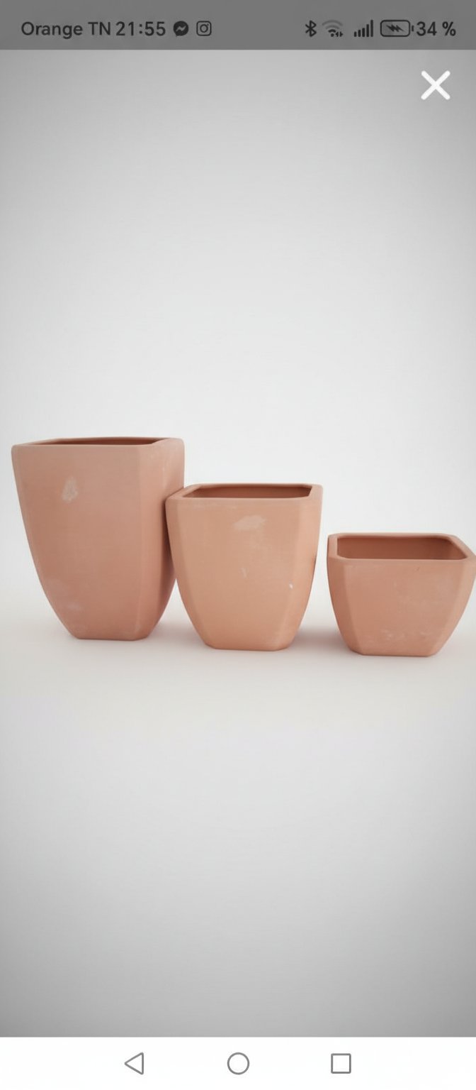 Série de 3 pots pour décoration intérieure et extérieure 