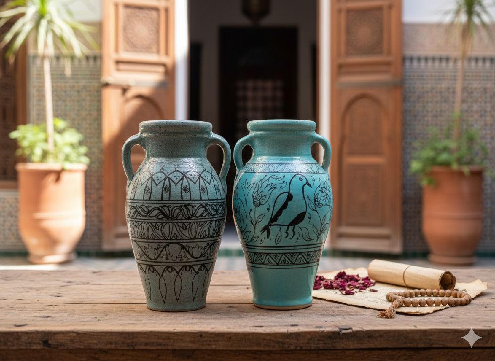 Deux vase céramique pour décoration d'intérieur et d'extérieur 